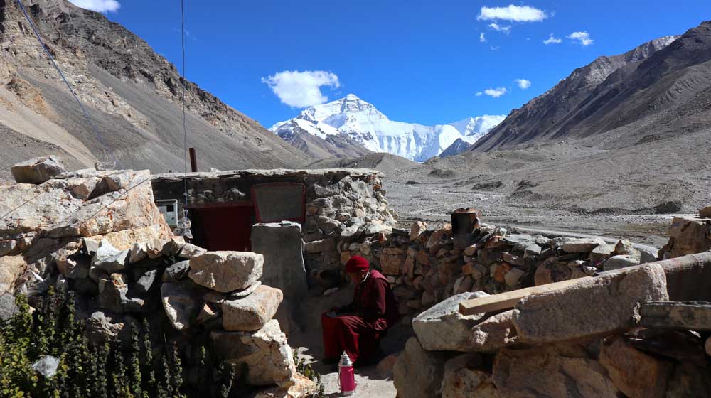 Everest from Rongpuk Monastery